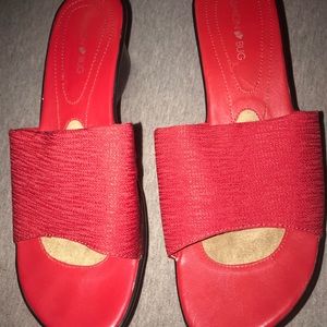 Fashion Bug size 10 Red Sandal Open Toed Heels